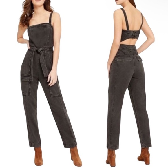 Free People Black Denim Jumpsuit - Picture 1 of 6